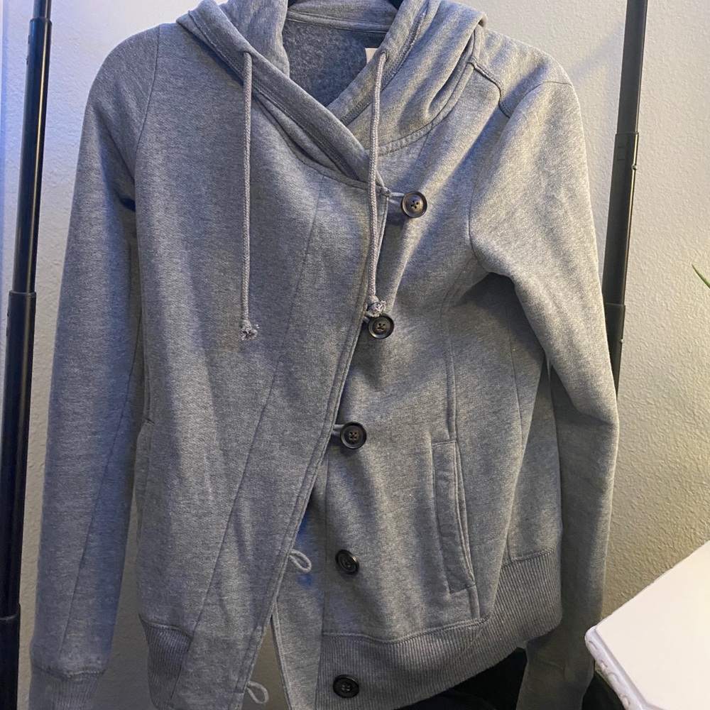 grey button up jacket/hoodie